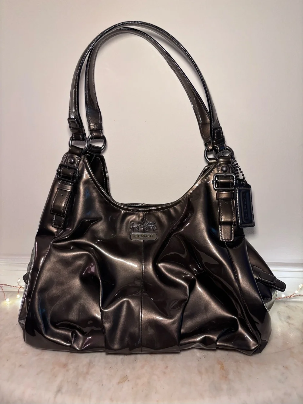 Coach 2000s Madison Maggie Patent Leather Hobo